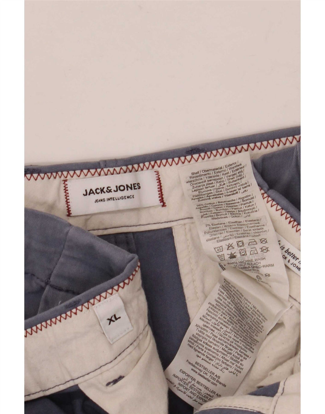 Jack & Jones Short Chino Regular Homme XL W38 Bleu Coton