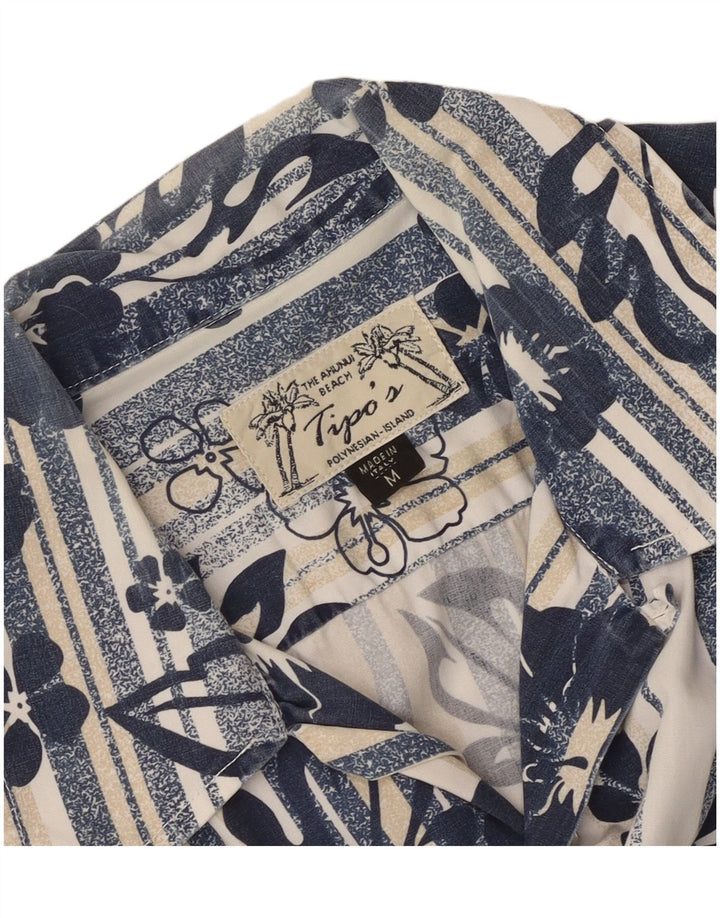 Tipo' S Chemise à Manches Courtes Homme Bleu Moyen Coton Floral