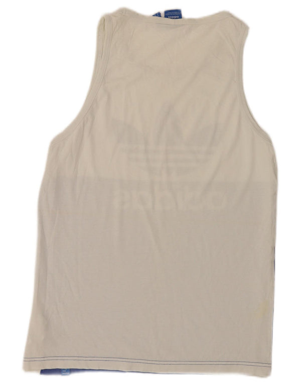 Adidas Débardeur graphique pour homme en coton color block blanc moyen