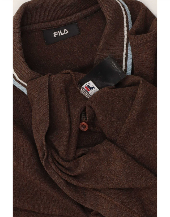 Fila Polo Homme Large Marron Coton