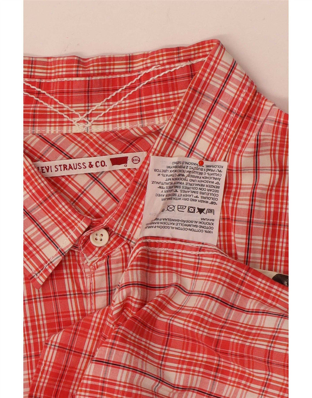 Levi's Chemise à Manches Courtes Denizen Homme 2XL Rouge à Carreaux Coton
