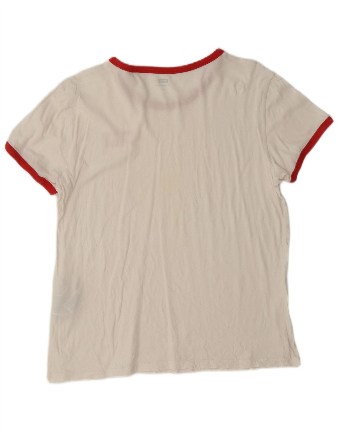 Levi's T-Shirt Femme UK 16 Large Blanc Coton