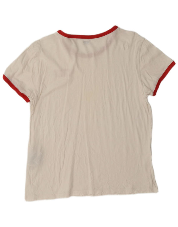 Levi's T-Shirt Femme UK 16 Large Blanc Coton
