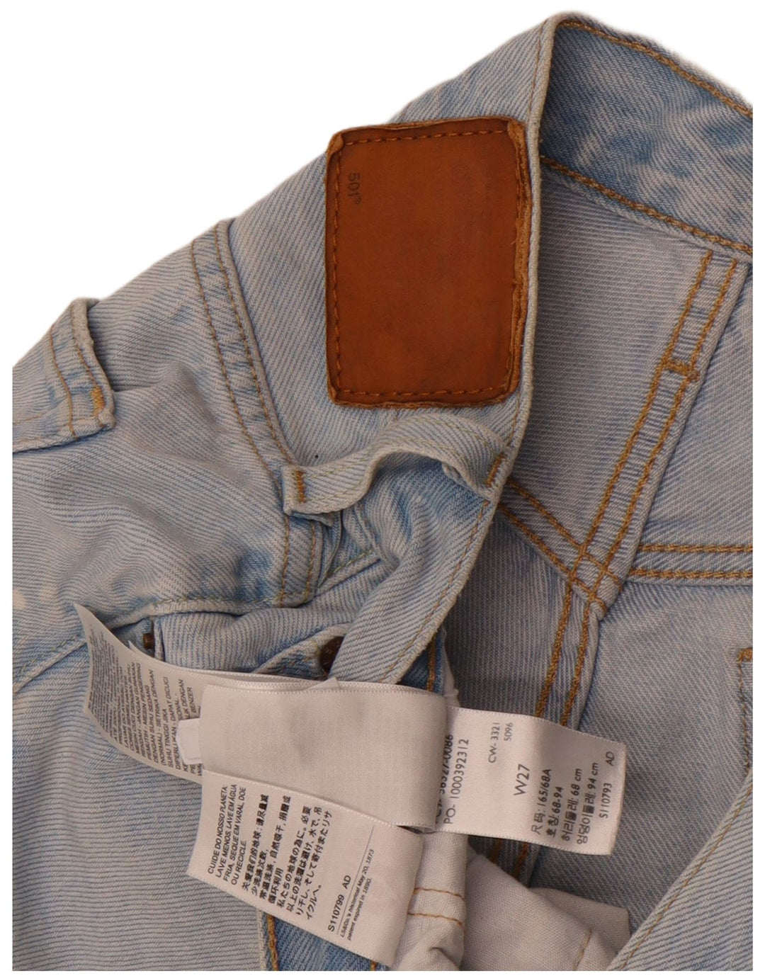 Levi's Short en Jean 501 Femme W27 Petit Bleu Coton