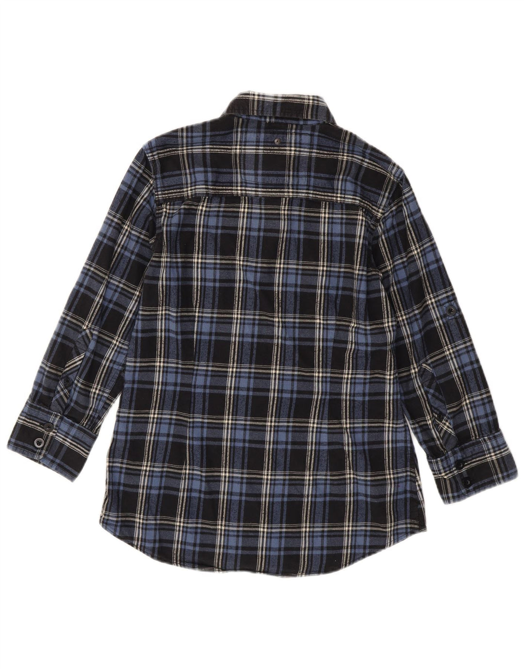 SUPERDRY Chemise en flanelle à manches 3/4 pour femme UK 14 Bleu marine moyen à carreaux