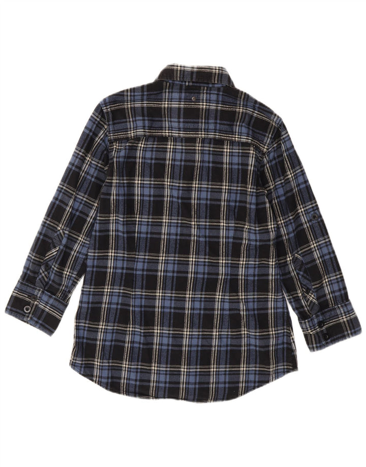SUPERDRY Chemise en flanelle à manches 3/4 pour femme UK 14 Bleu marine moyen à carreaux
