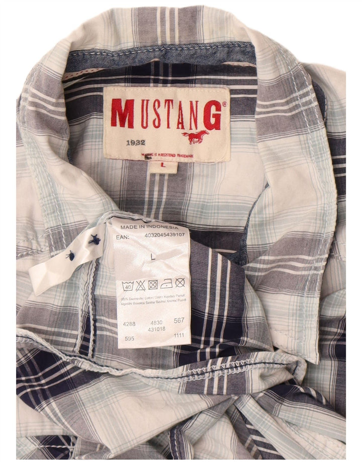 Chemise pour hommes Mustang Taille Large à carreaux multicolores en coton