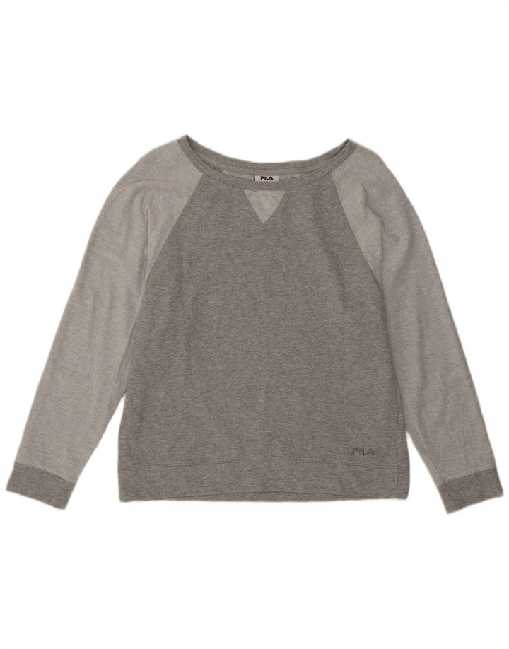 Fila Sweat-shirt pour femme UK 12 Gris moyen Colourblock