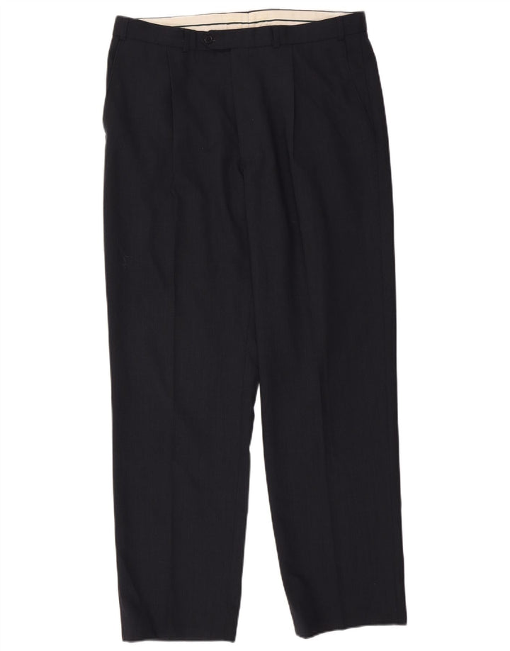 Marks & Spencer Pantalon de costume pour homme W36 L31 Bleu marine Polyester