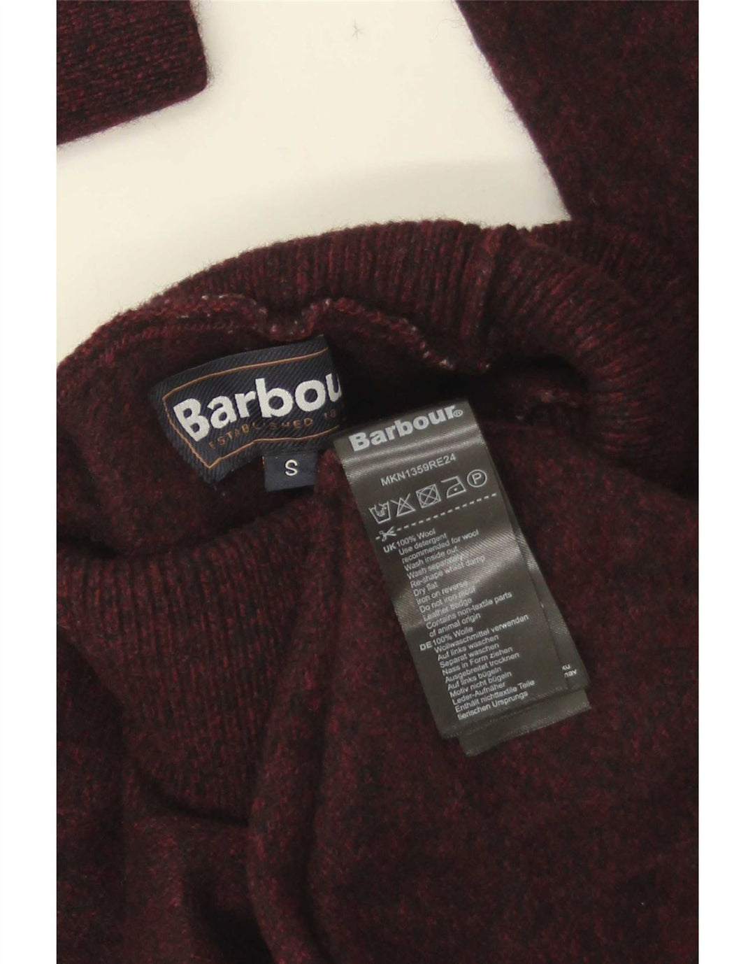 Barbour Pull col roulé pour femme UK 10 Petite laine marron