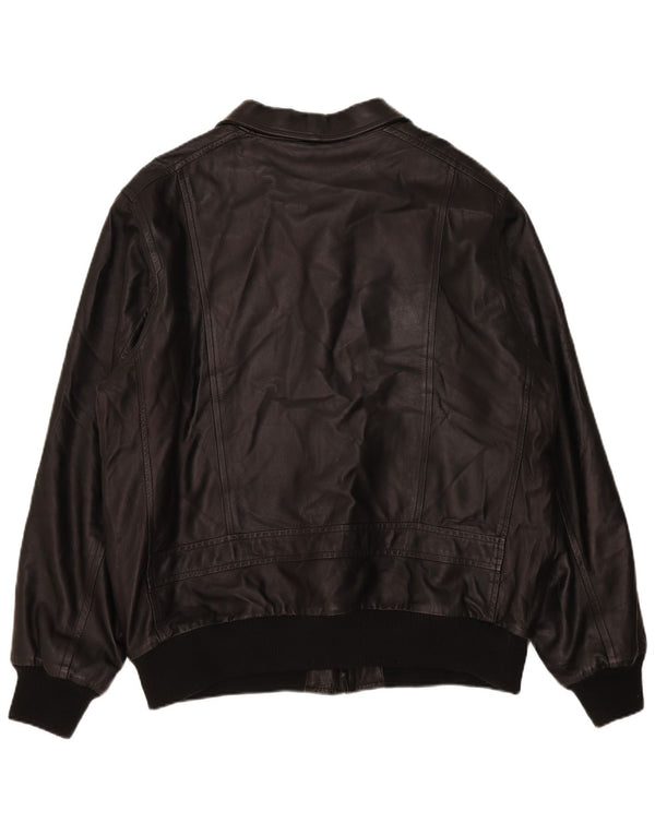 veste en cuir homme vintage UK 42 XL Noir