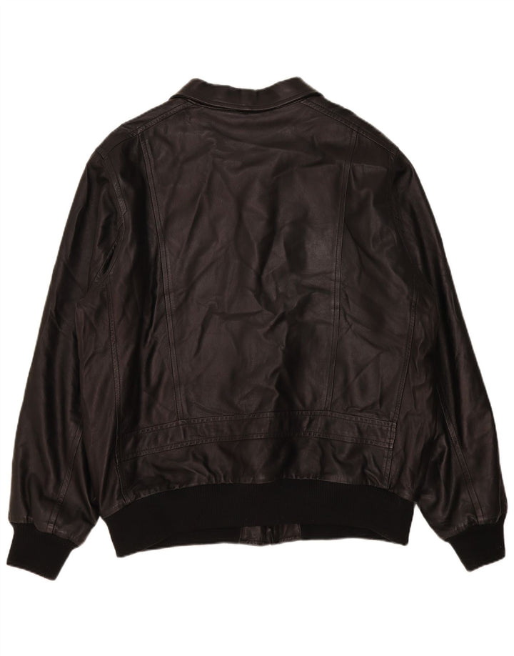 veste en cuir homme vintage UK 42 XL Noir