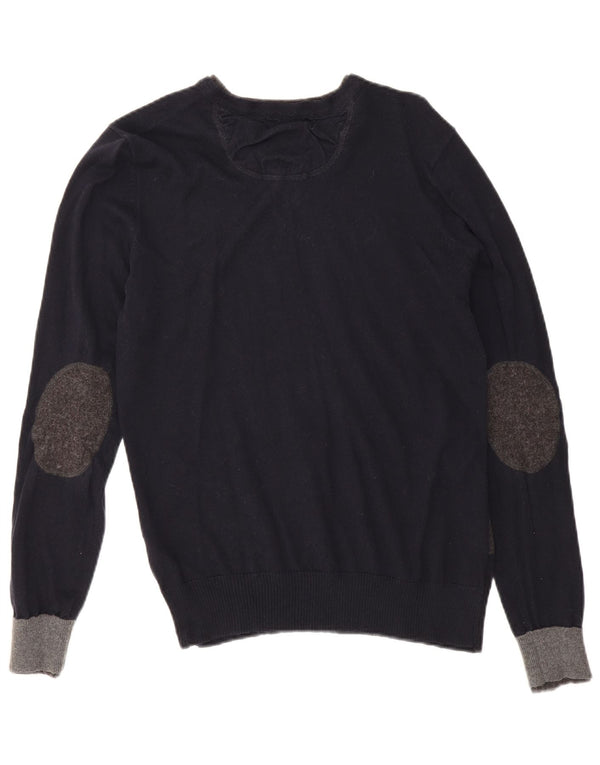Zara Pull Col V Homme Noir Moyen Coton Géométrique