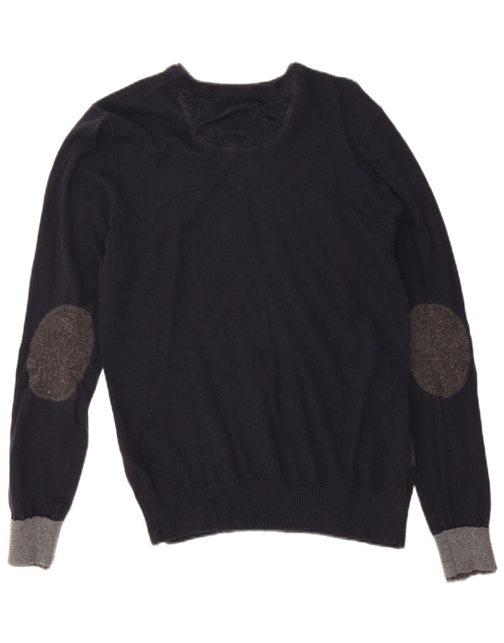 Zara Pull Col V Homme Noir Moyen Coton Géométrique