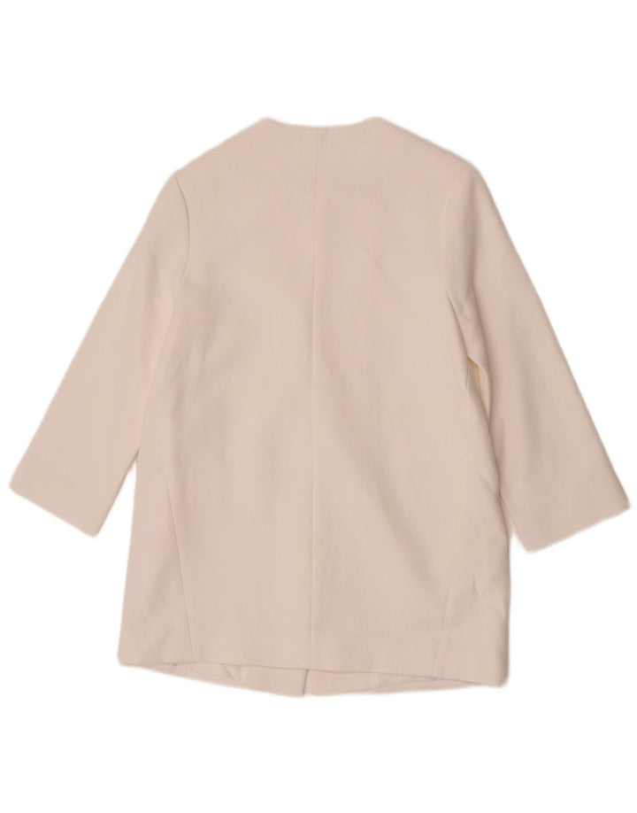 Zara Veste Blazer 2 Boutons Fille 9-10 Ans Coton Blanc