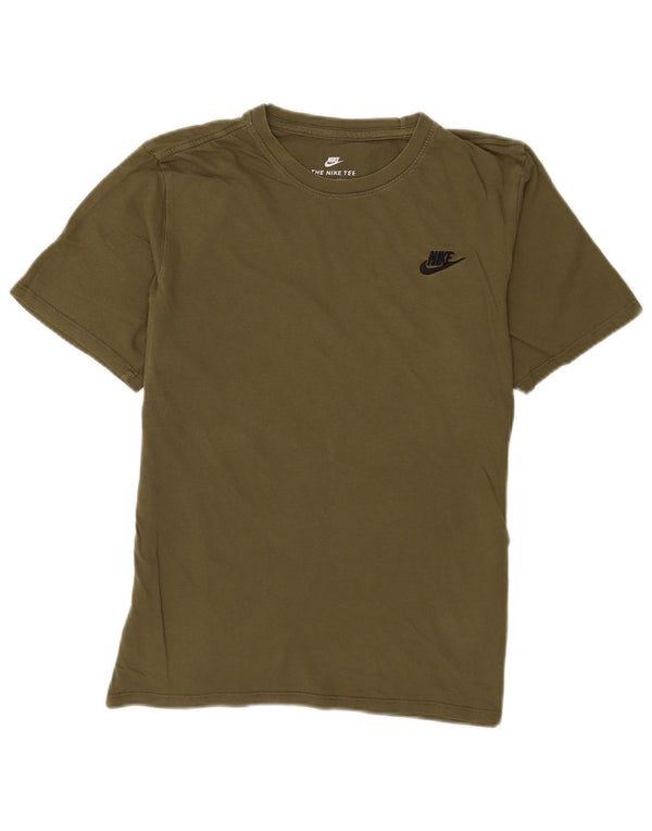 Nike T-shirt coupe athlétique en coton kaki moyen pour homme