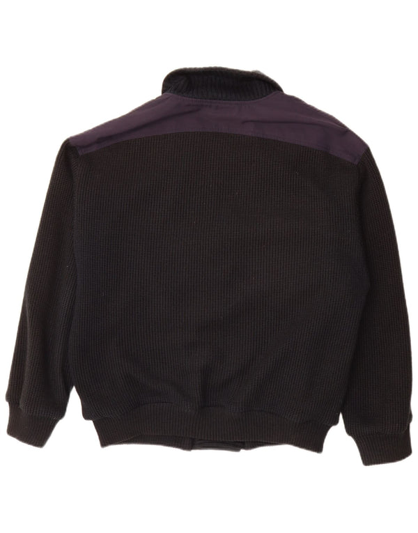 vintage Homme Double Breasted Cardigan Pull IT 48 Bleu Marine Moyen