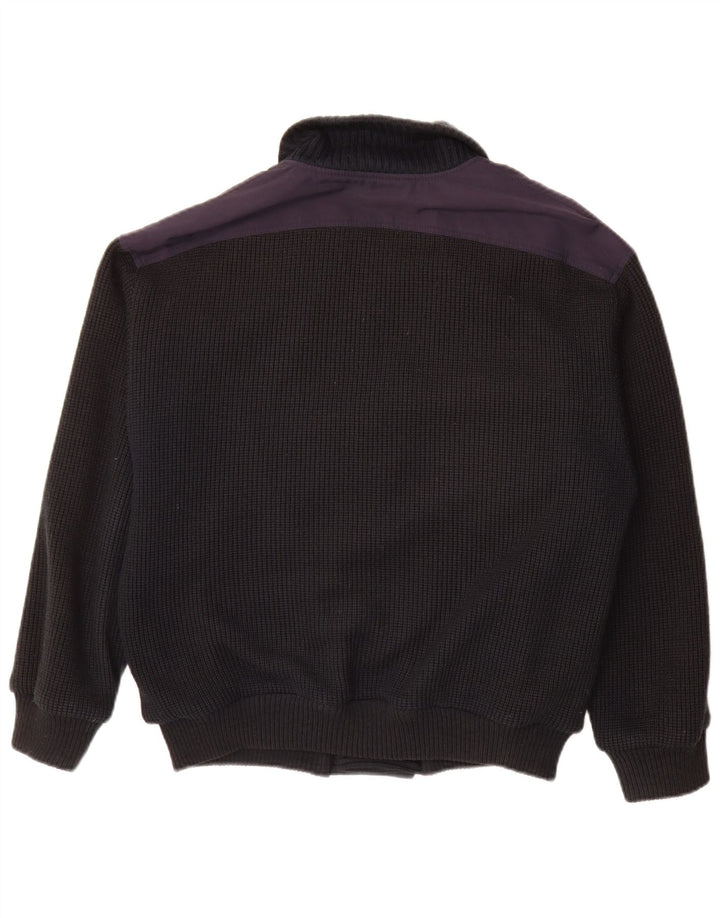 vintage Homme Double Breasted Cardigan Pull IT 48 Bleu Marine Moyen