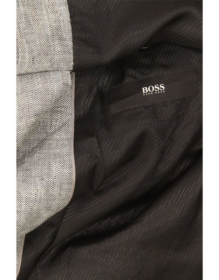 Hugo Boss Veste blazer à 2 boutons pour homme EU 62 6XL Gris Lin
