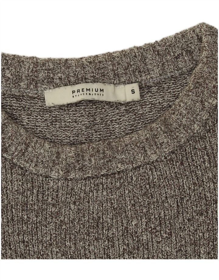 Jack & Jones Pull col rond homme petit gris coton