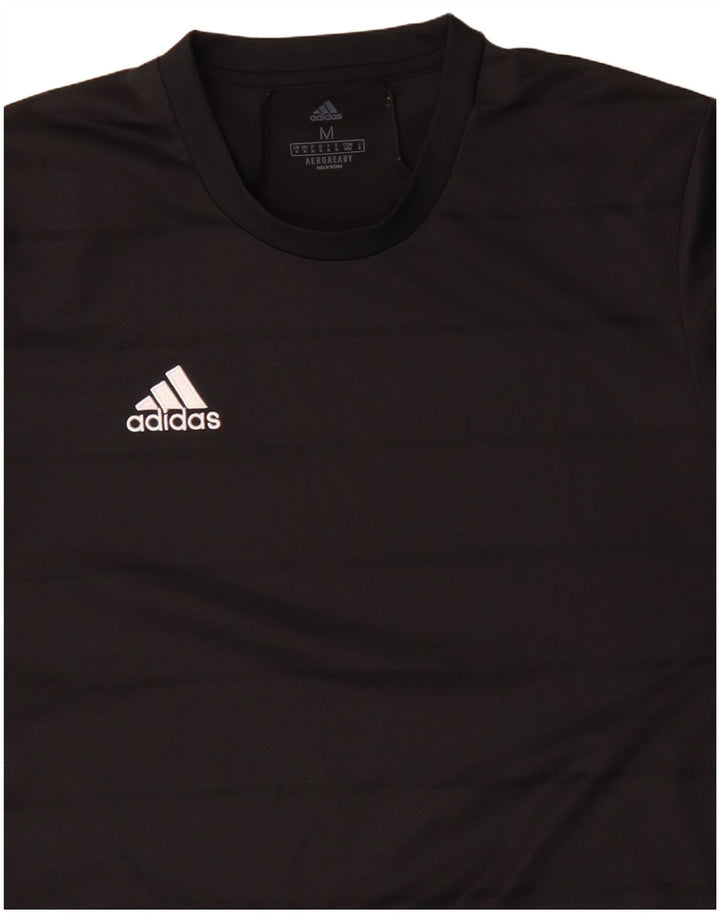 Adidas Hommes Aeroready T-Shirt Haut Moyen Noir Fines Rayures Polyester
