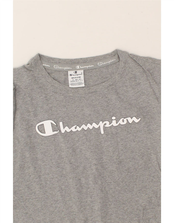 CHAMPION Womens Graphic T-Shirt Top UK 12 Medium Grey Vintage Champion and Second-Hand Champion from Messina Hembry 