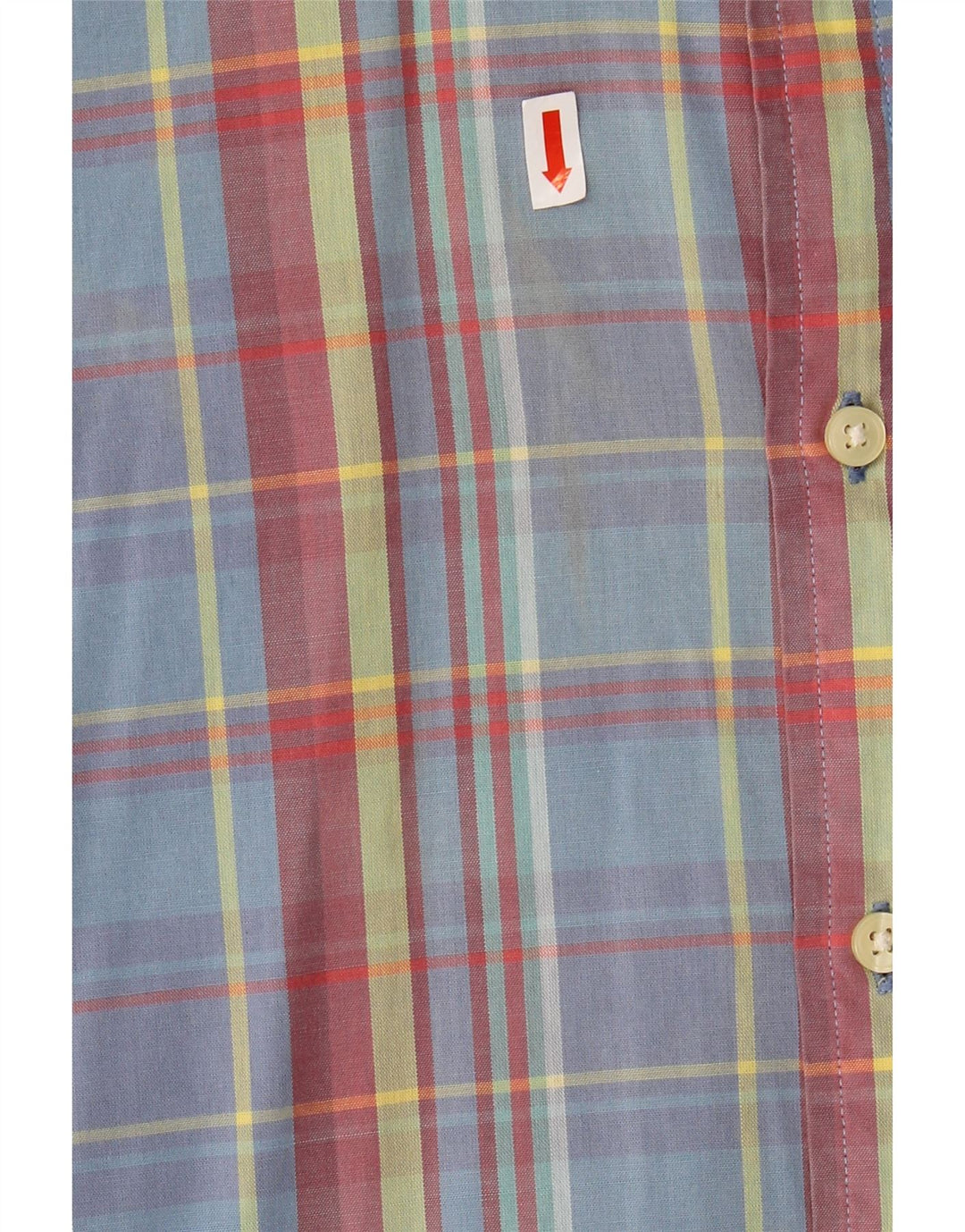 TOMMY HILFIGER Mens Short Sleeve Shirt Medium Blue Check Cotton