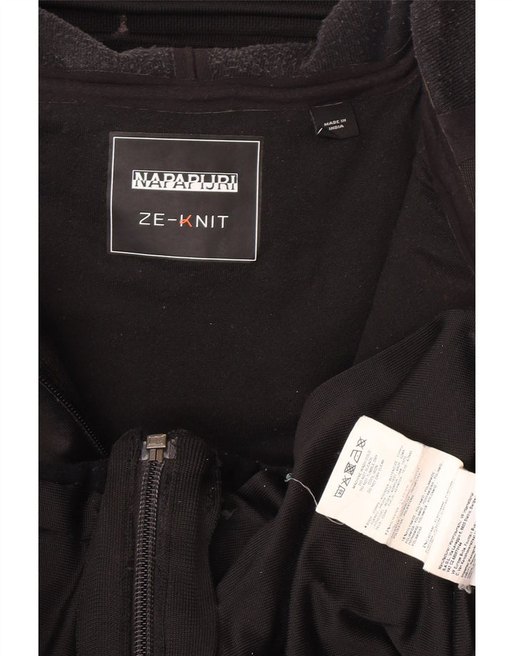 Napapijri Veste matelassée surdimensionnée à capuche pour femme UK 10 Small Noir Polyester
