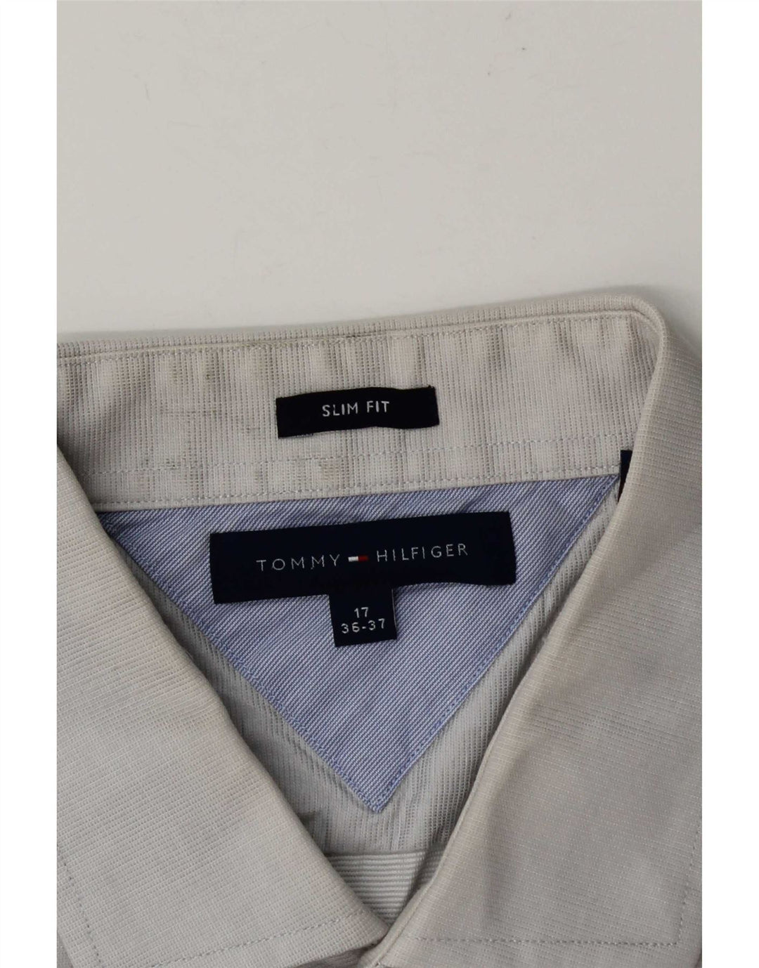 Tommy Hilfiger Chemise slim fit pour homme Taille 17 XL Gris