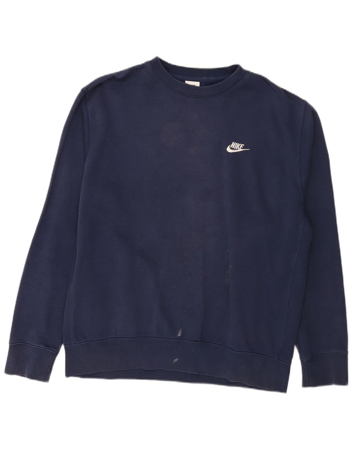 Nike Sweat-shirt pour homme en coton bleu marine Taille L