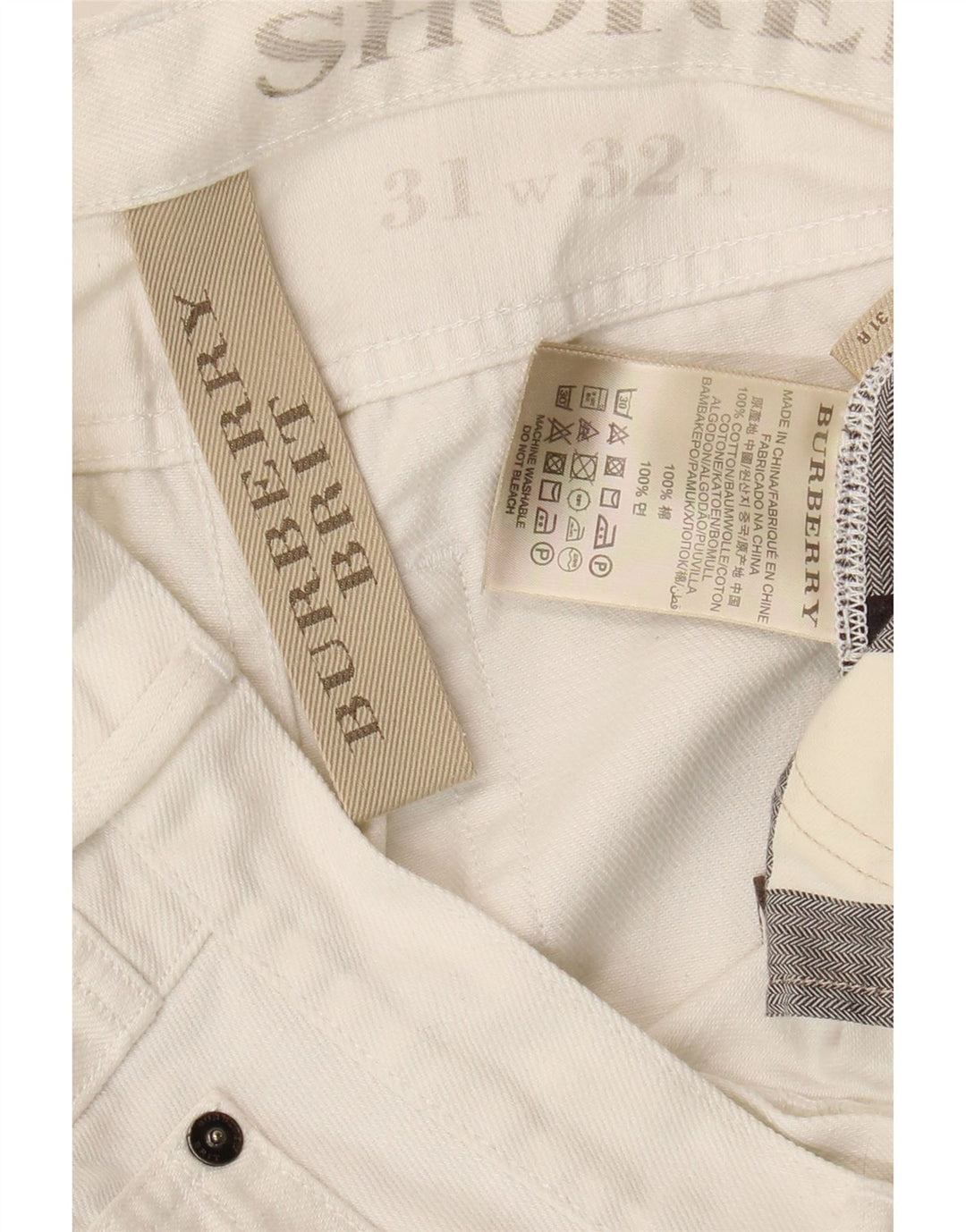 Burberry Jean Slim Homme W31 L28 Coton Blanc