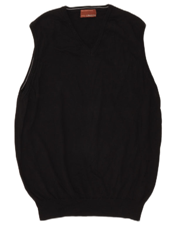 Marks & Spencer Débardeur Homme Laine Mérinos Noir Moyen