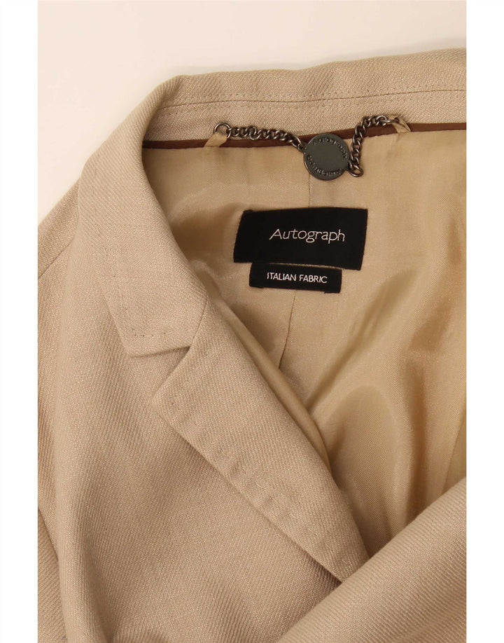 Marks & Spencer Veste blazer autographe 1 bouton pour femme UK 14 Large Beige