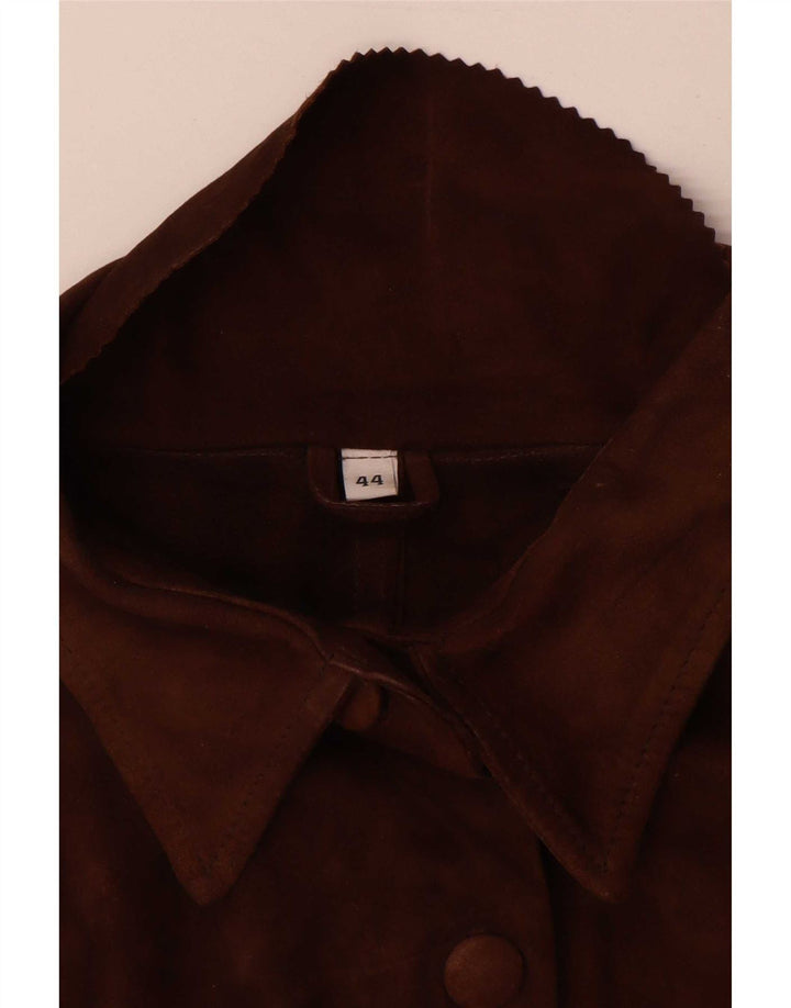 veste en daim surdimensionnée vintage pour femme IT 44 Cuir brun moyen