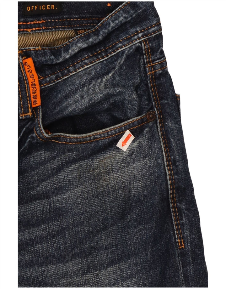 SUPERDRY Short en Jean Officier W28 Petit Bleu Coton Homme
