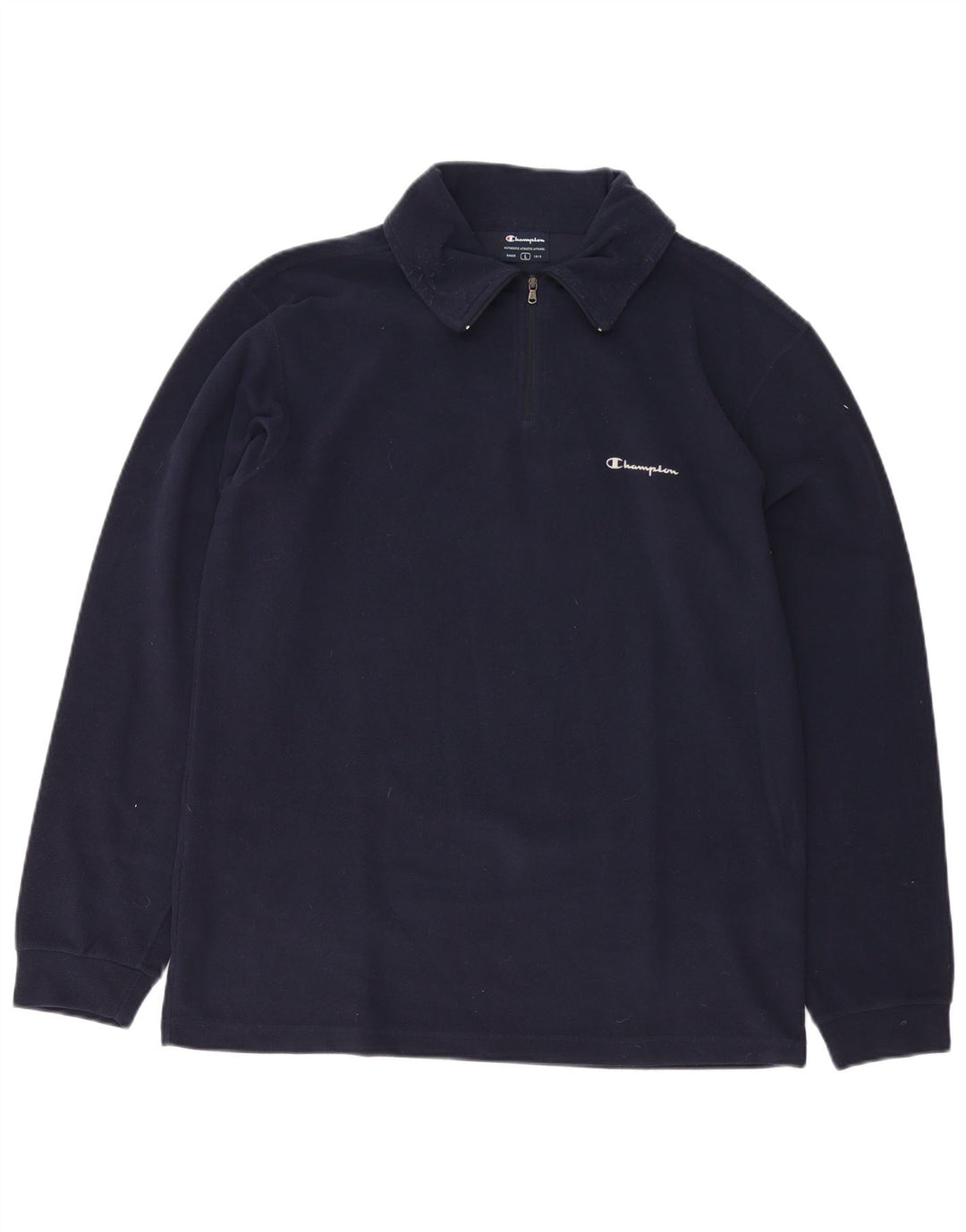 Champion Pull polaire à col zippé pour homme Taille L Bleu marine Polyester