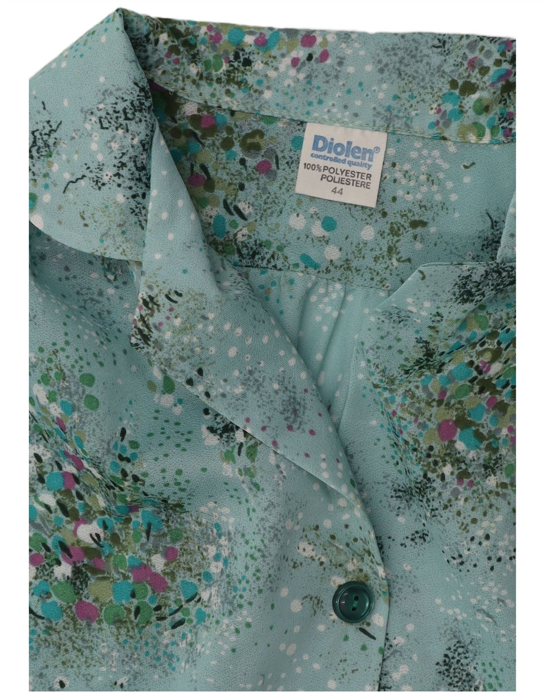 DIOLEN Femme Robe Trapèze Sans Manches IT 44 Bleu Moyen Floral Polyester
