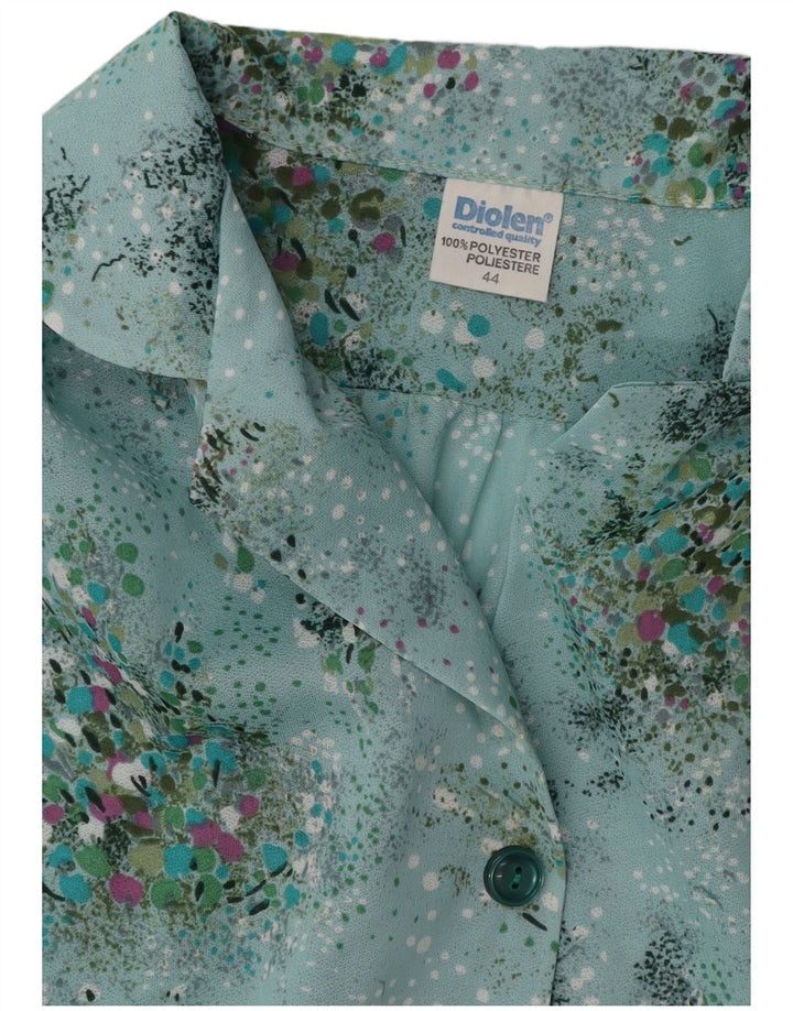 DIOLEN Femme Robe Trapèze Sans Manches IT 44 Bleu Moyen Floral Polyester