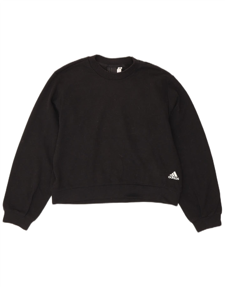 ADIDAS Sweat-shirt court surdimensionné pour femme UK 8/10 Petit Noir
