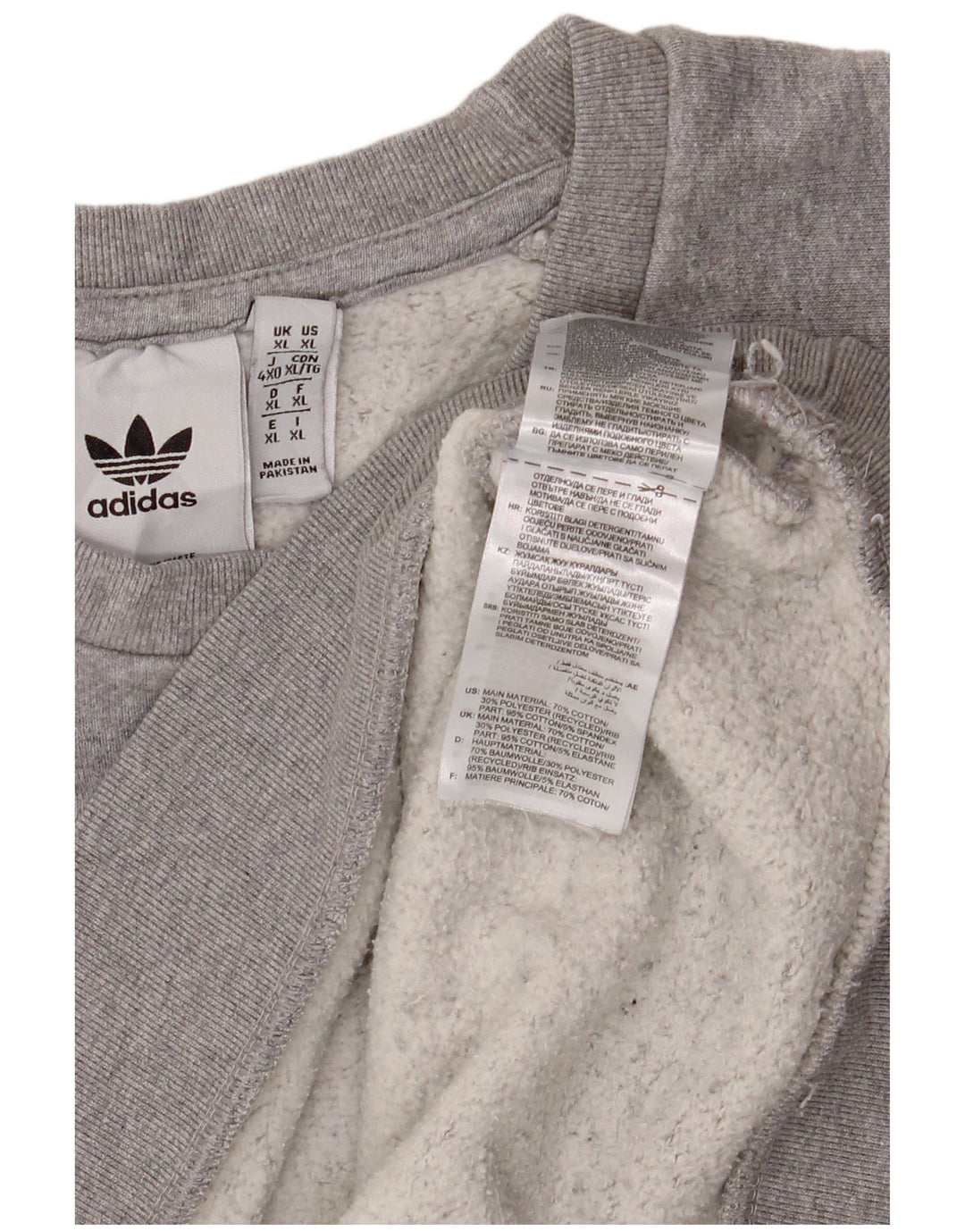 Adidas Sweatshirt Jumper XL Gris Moucheté Coton