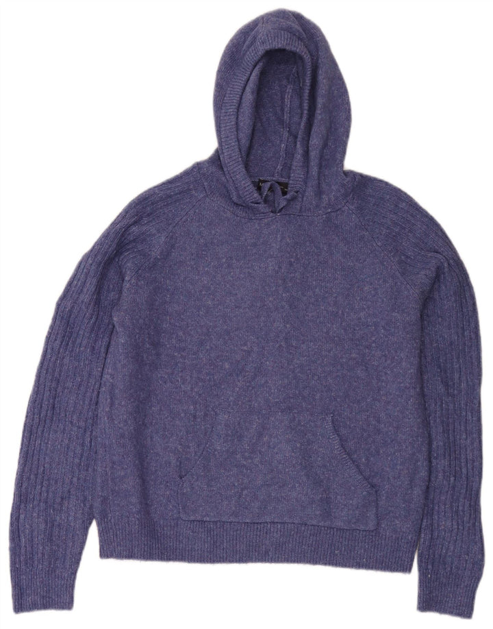 Marks & Spencer Pull à capuche pour femme UK 14 Bleu moyen moucheté