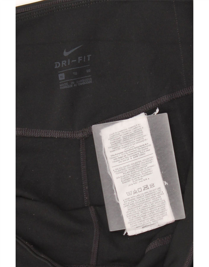 Nike Legging court Dri Fit pour femme UK 18 XL Noir Polyester