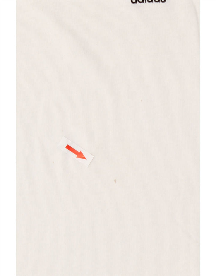 Adidas T-Shirt Femme Top UK 12 Coton Blanc Moyen
