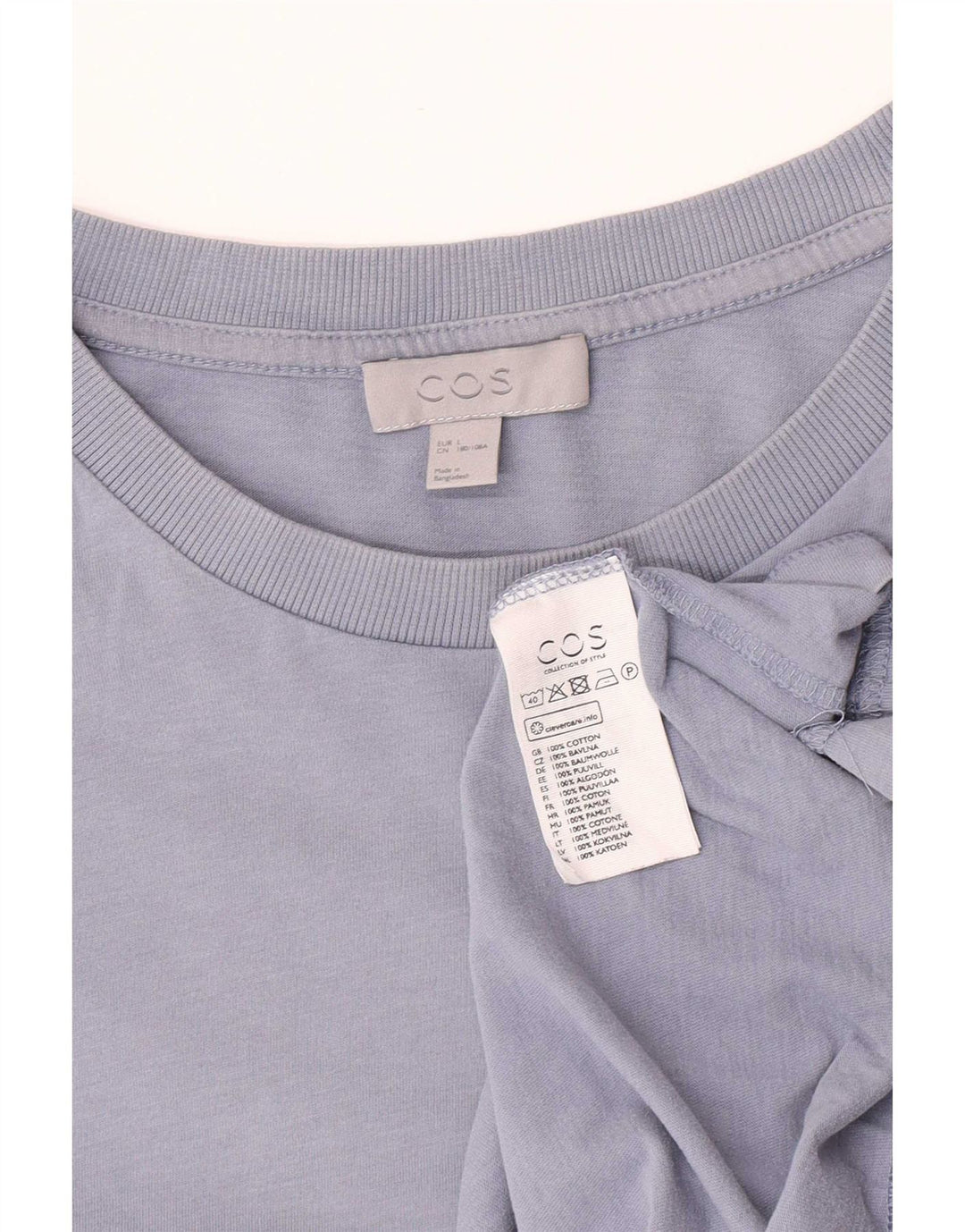 Cos T-Shirt Homme Haut Grand Bleu Coton