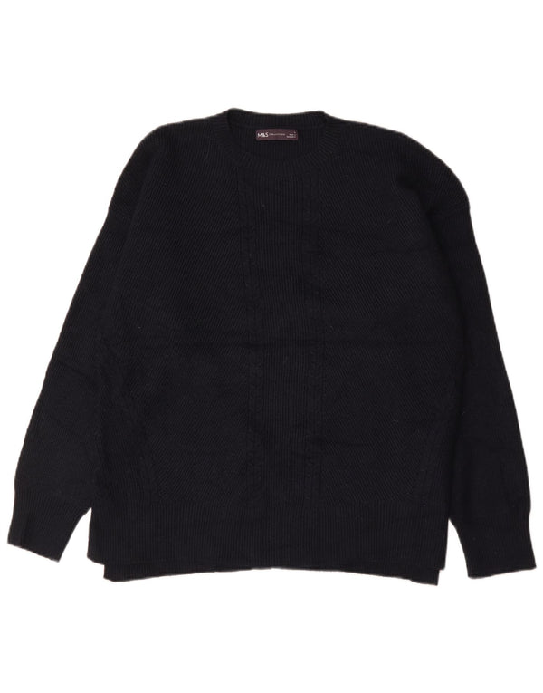 Marks & Spencer Pull à col rond pour homme en viscose bleu marine Taille L