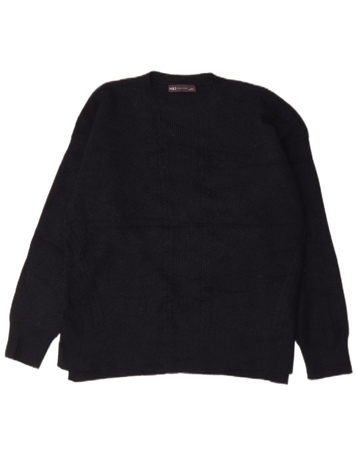 Marks & Spencer Pull à col rond pour homme en viscose bleu marine Taille L