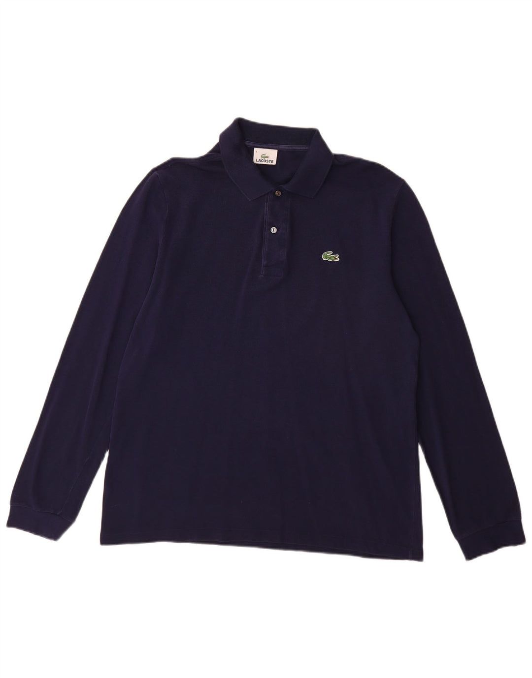 LACOSTE Polo à manches longues pour homme Taille 4 Coton bleu marine moyen