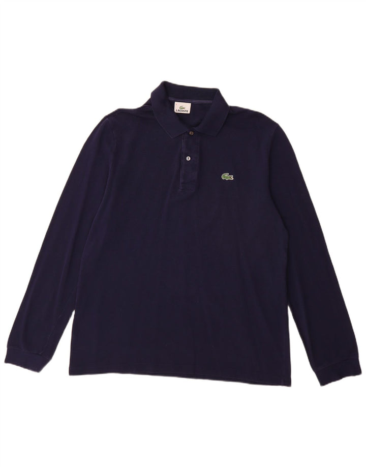 LACOSTE Polo à manches longues pour homme Taille 4 Coton bleu marine moyen