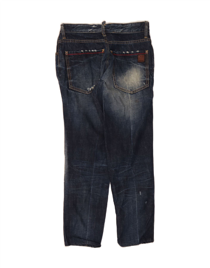 DSQUARED2 Mens Straight Jeans IT 46 Small W28 L27 Navy Blue Cotton Vintage Dsquared2 and Second-Hand Dsquared2 from Messina Hembry 
