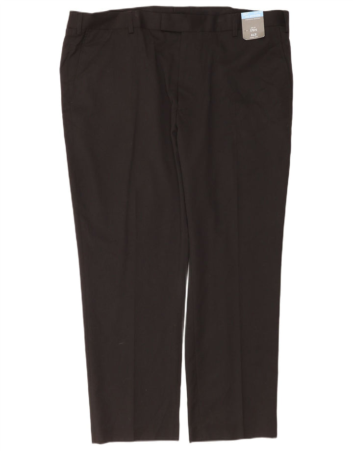 Marks & Spencer Pantalon de costume coupe classique pour homme W42 L29 Noir Polyester